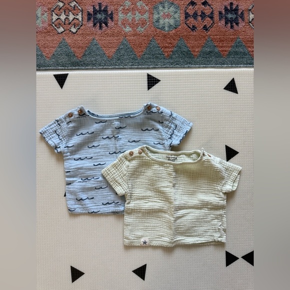 Easy Peasy|Baby gender neutral pastel short sleeve gauze muslin tops,cotton•24M - Picture 4 of 6